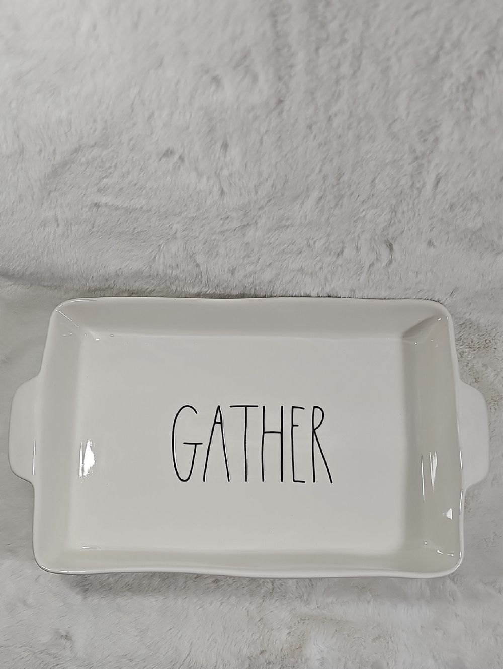 Rae Dunn GATHER Ceramic Cassarole Dish 15" X 10"